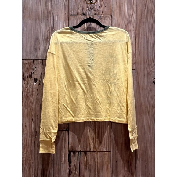 Desert Dreamer Cali Poppy Embroidered Crop Long Sleeve Shirt Vibrant Yellow W/ G - Picture 3 of 3